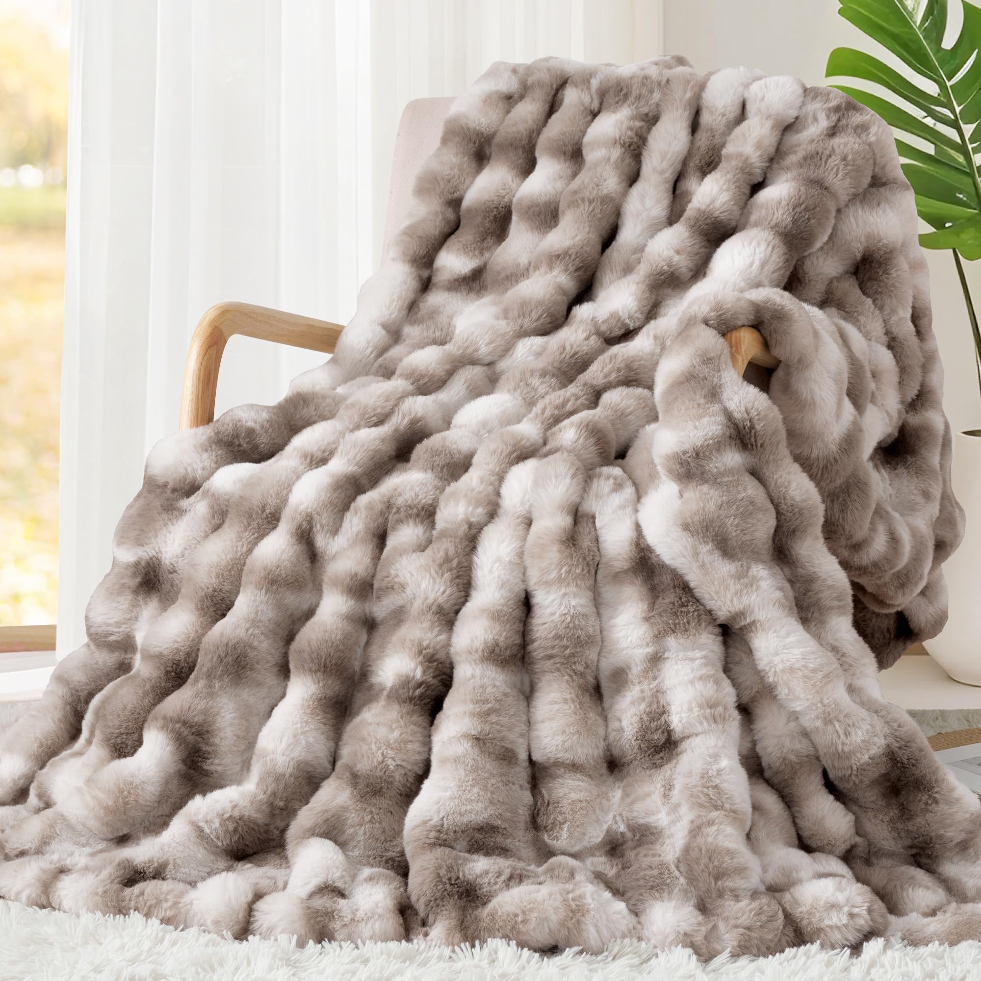 Touchat folded throw on sofa showing plush front and decor benefit