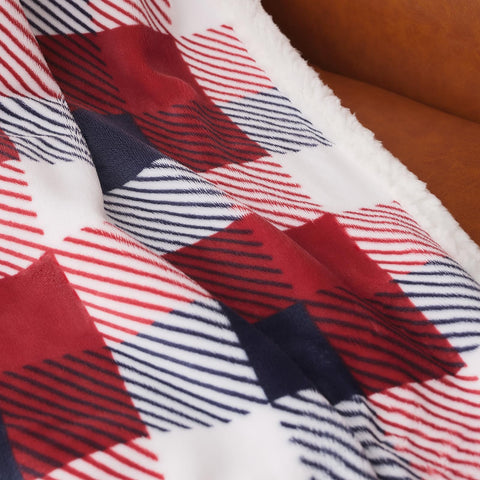 Touchat plaid styled with holiday decor showing festive room warmth