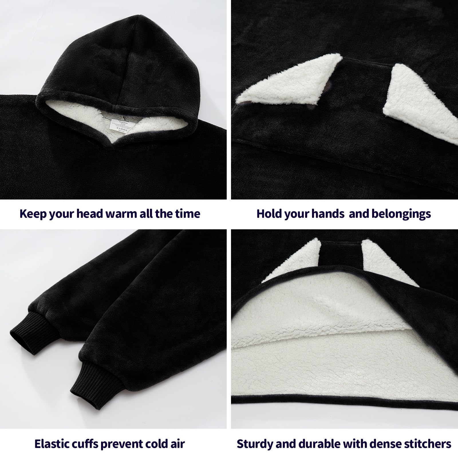 Touchat kangaroo pocket open with hands and snacks for practical storage