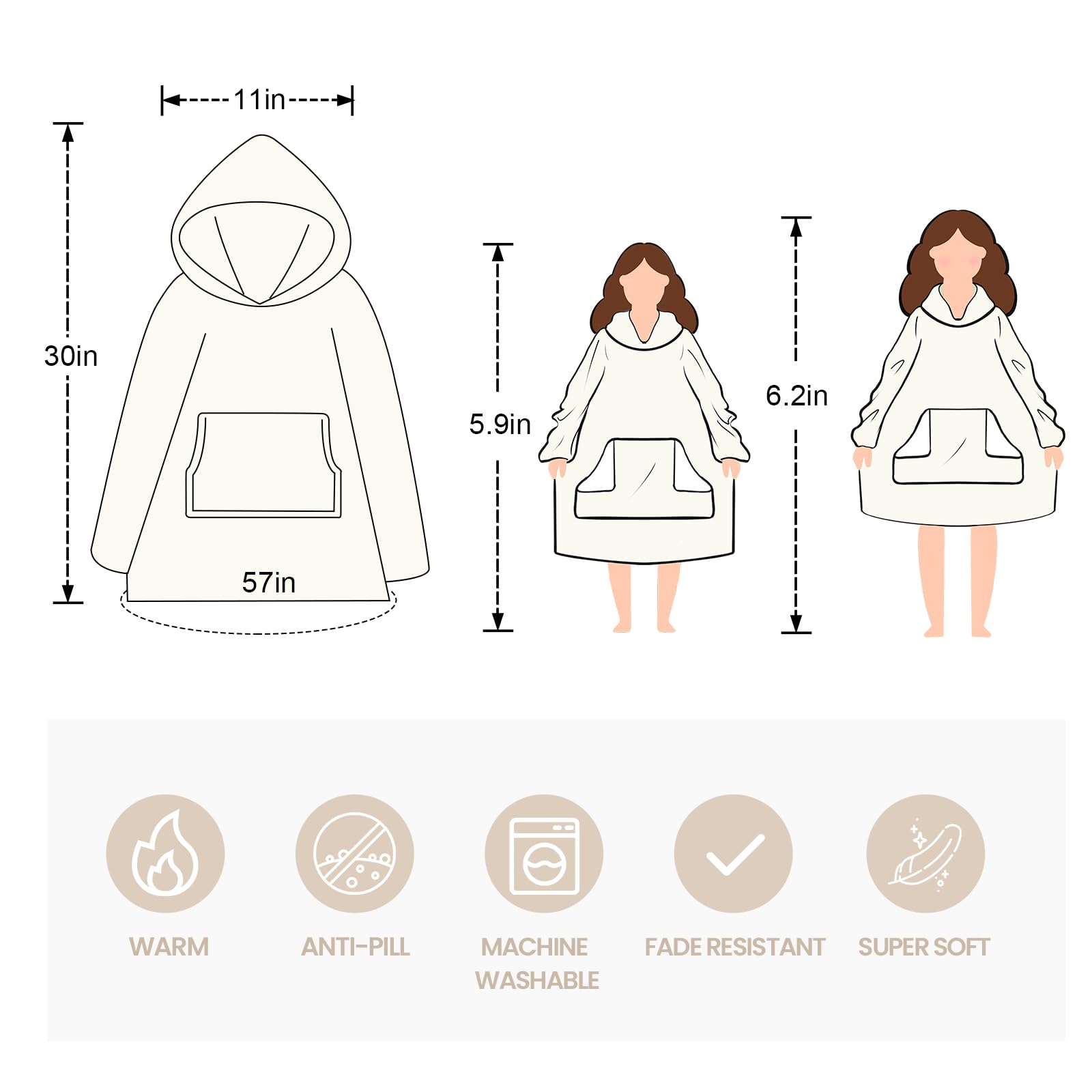 Touchat label and material tag showing care instructions and fabric quality