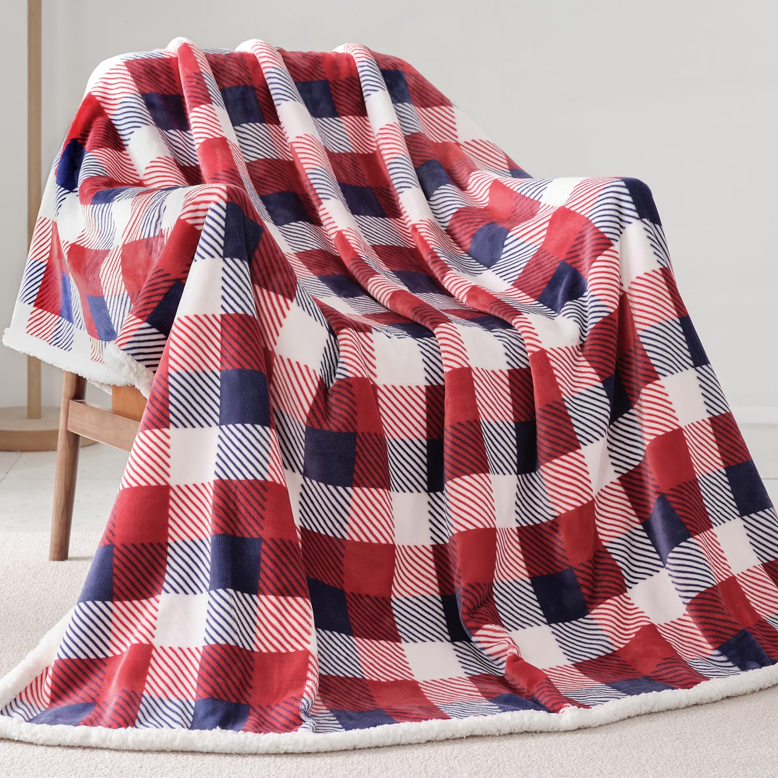 Touchat blanket draped on sofa demonstrating cozy living room use