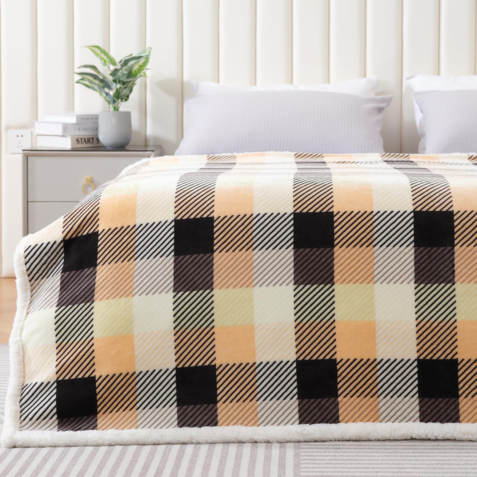 Touchat folded twin blanket scale showing size and portability benefit