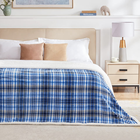 Touchat plaid texture detail showing flannel weave and tactile comfort
