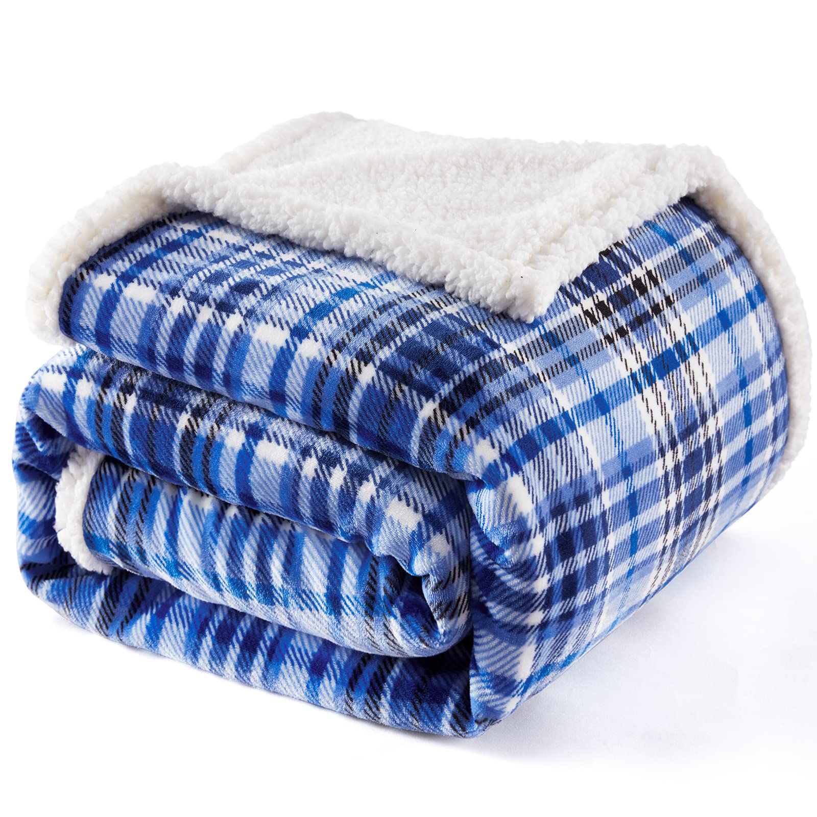 Touchat plaid throw front view showing pattern and cozy look for decor