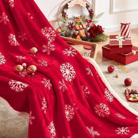 Touchat flannel pattern detail highlighting red snowflake design and soft touch