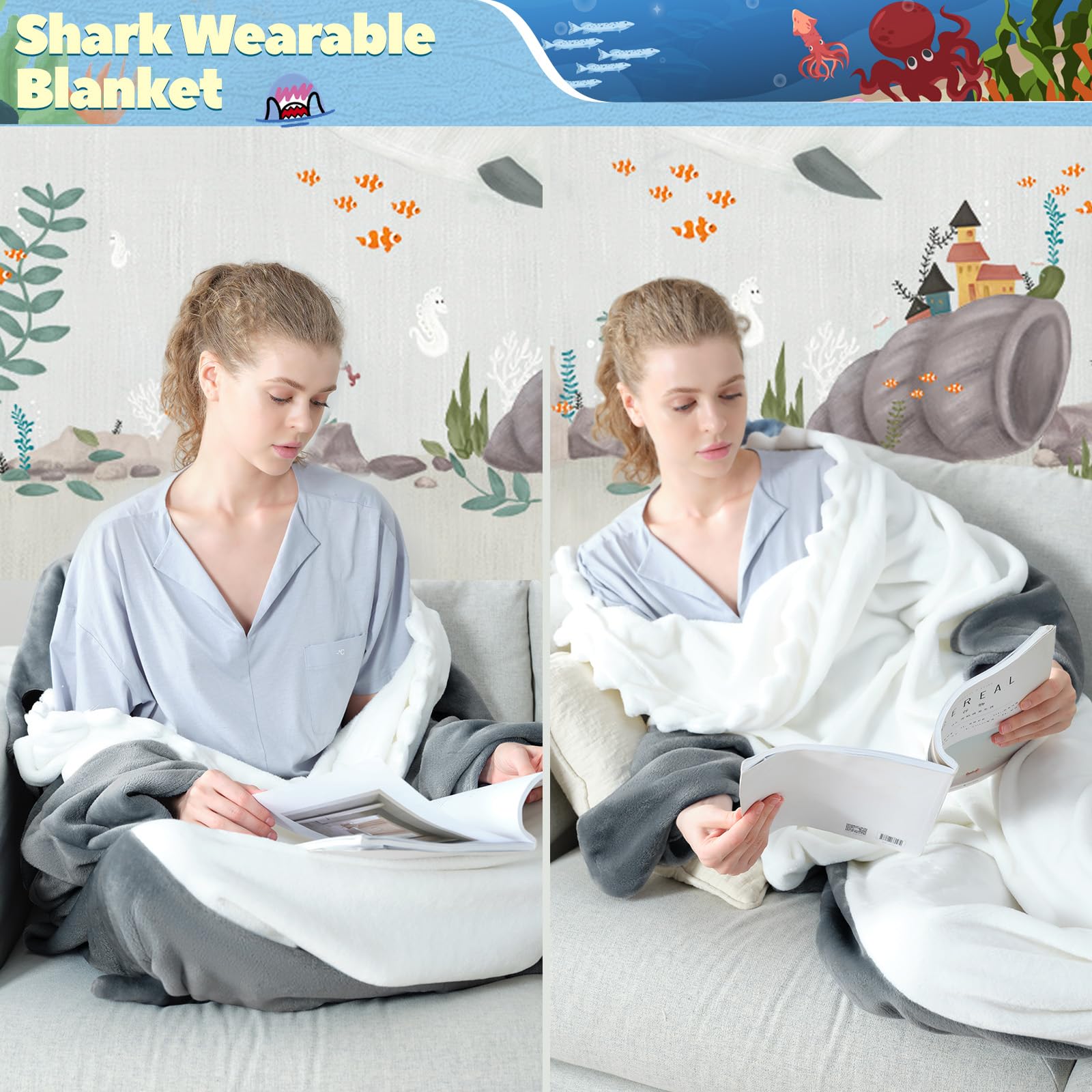 Touchat worn by model demonstrating mobility and casual wear benefit