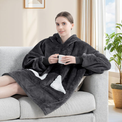 Touchat size scale comparison showing oversized fit suitable for most adults