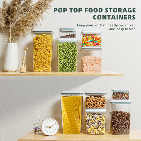 Tourdeus stacked containers on pantry shelf saving space and organizing