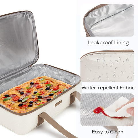 TOURIT holding a 9x13 baking dish demonstrating secure fit