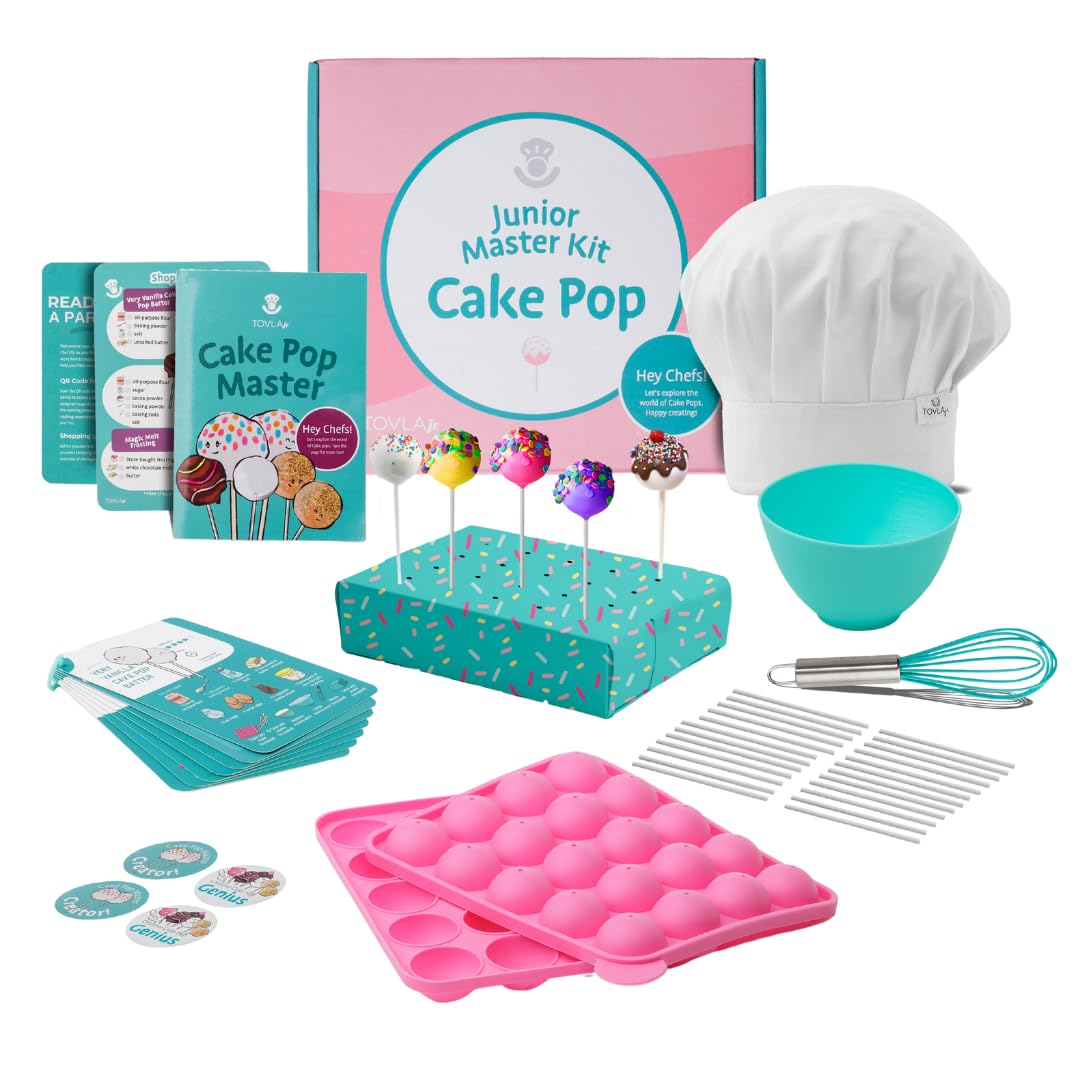 Tovla Jr. front packaging showing full kid-sized baking kit for easy setup