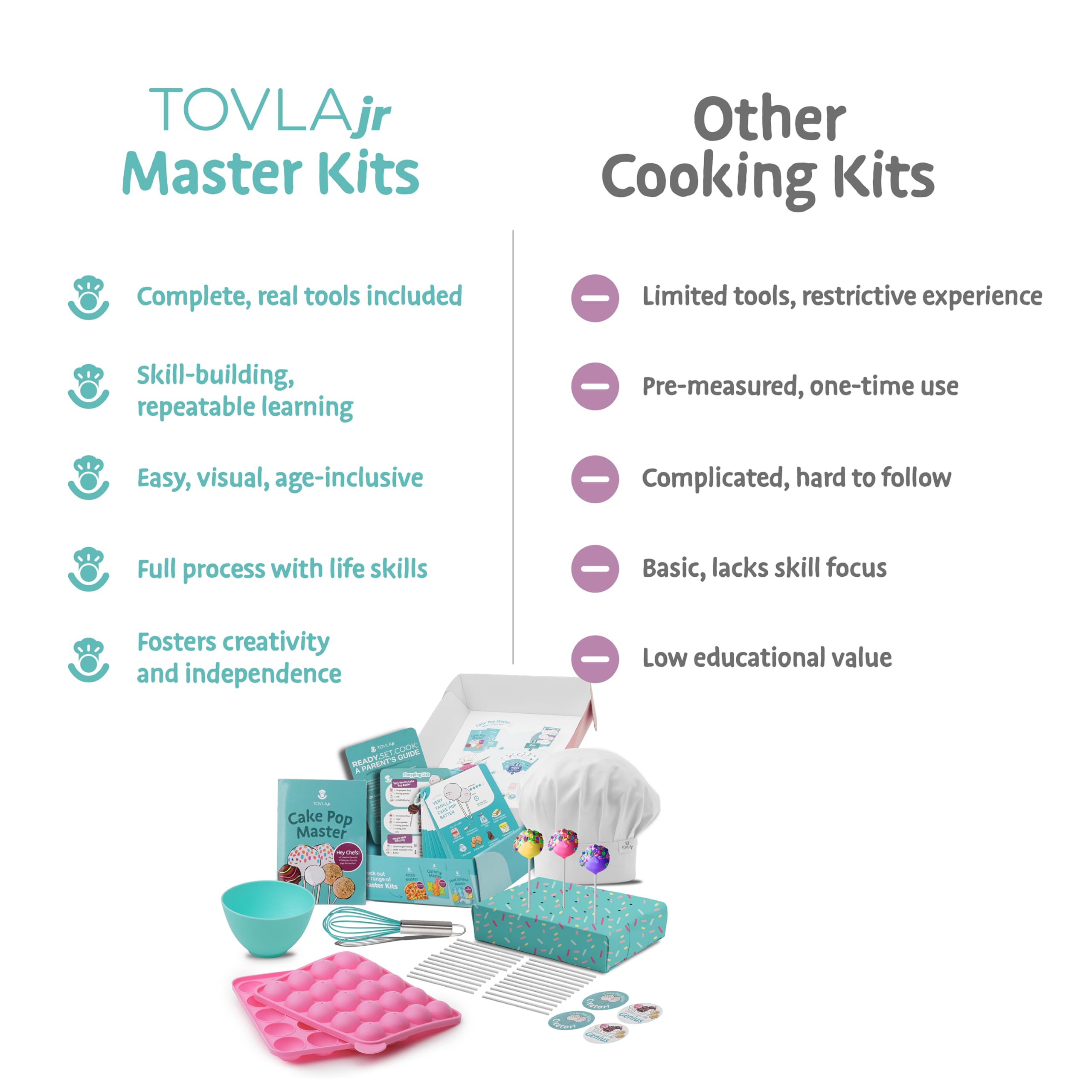 Tovla Jr. child using kit in kitchen fostering independence and skills