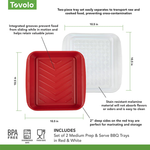 Tovolo stacked in fridge with other foods illustrating space-saving storage