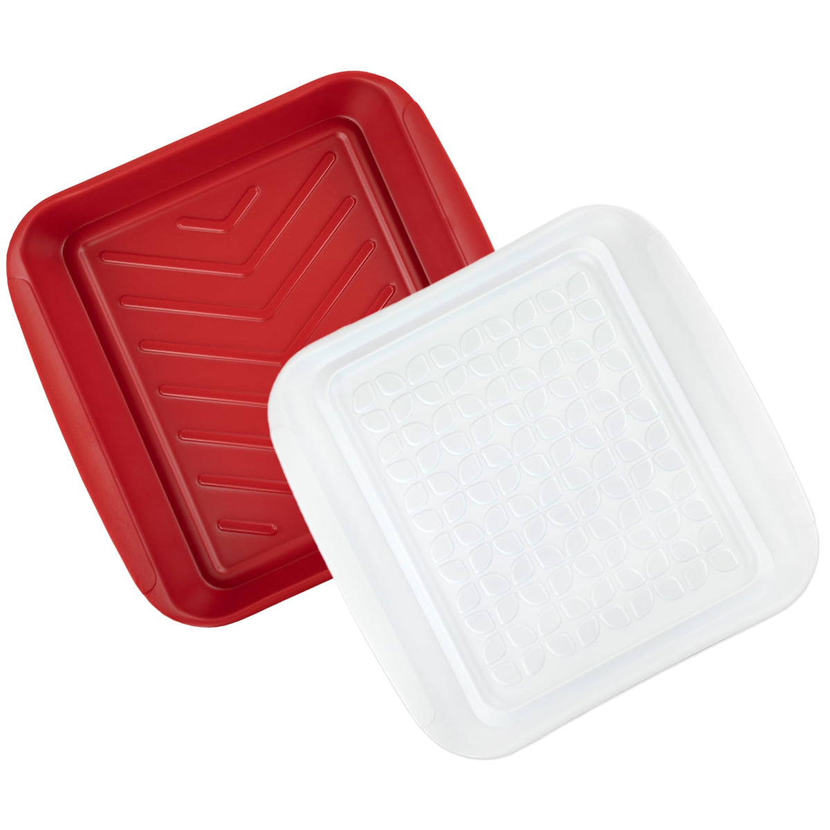 Tovolo front view of full marinating set showing compact storage benefit