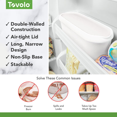 Tovolo interior close up showing smooth walls that ease scooping and reduce sticking