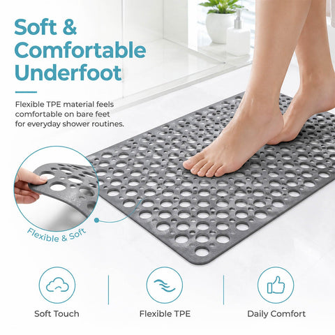 TOWGOU Casa installed in shower showing stable, slip-resistant footing benefit