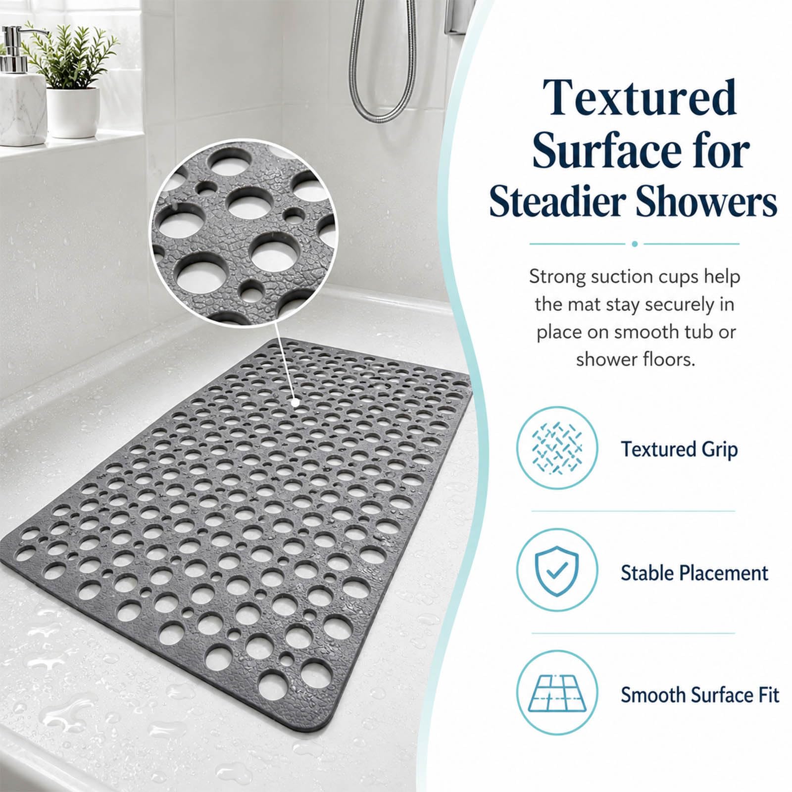 TOWGOU Casa underside suction cups close-up for secure grip benefit
