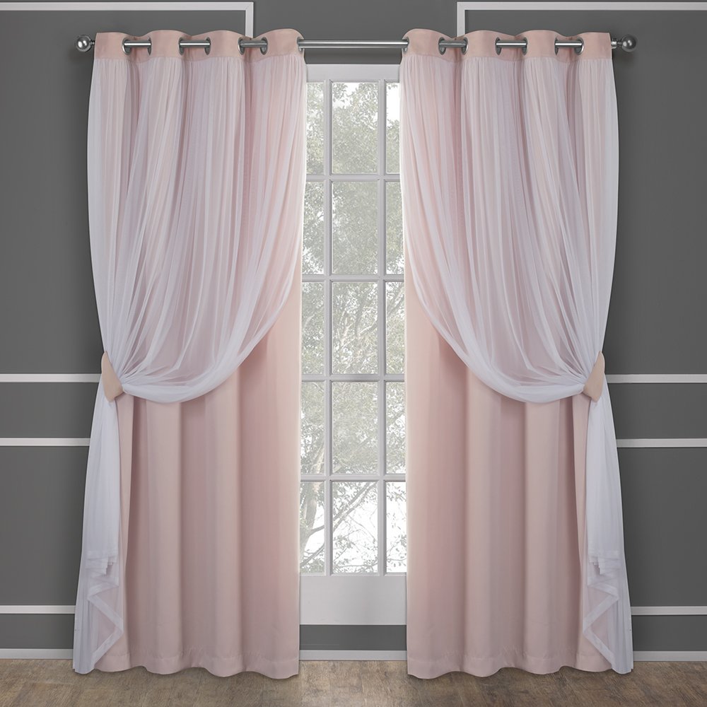 TOWN & COUNTRY LUXE front view rose blush panels showing elegant drape and benefit of refined style