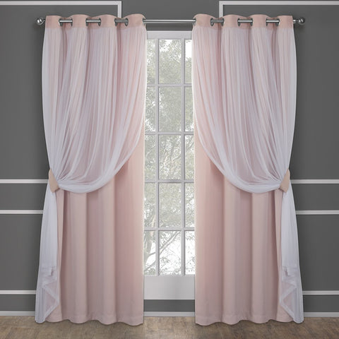 TOWN & COUNTRY LUXE front view rose blush panels showing elegant drape and benefit of refined style