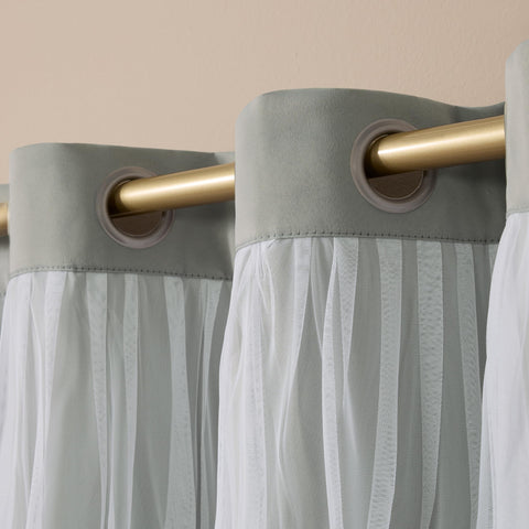 TOWN & COUNTRY LUXE matte silver grommet top close-up for easy sliding benefit