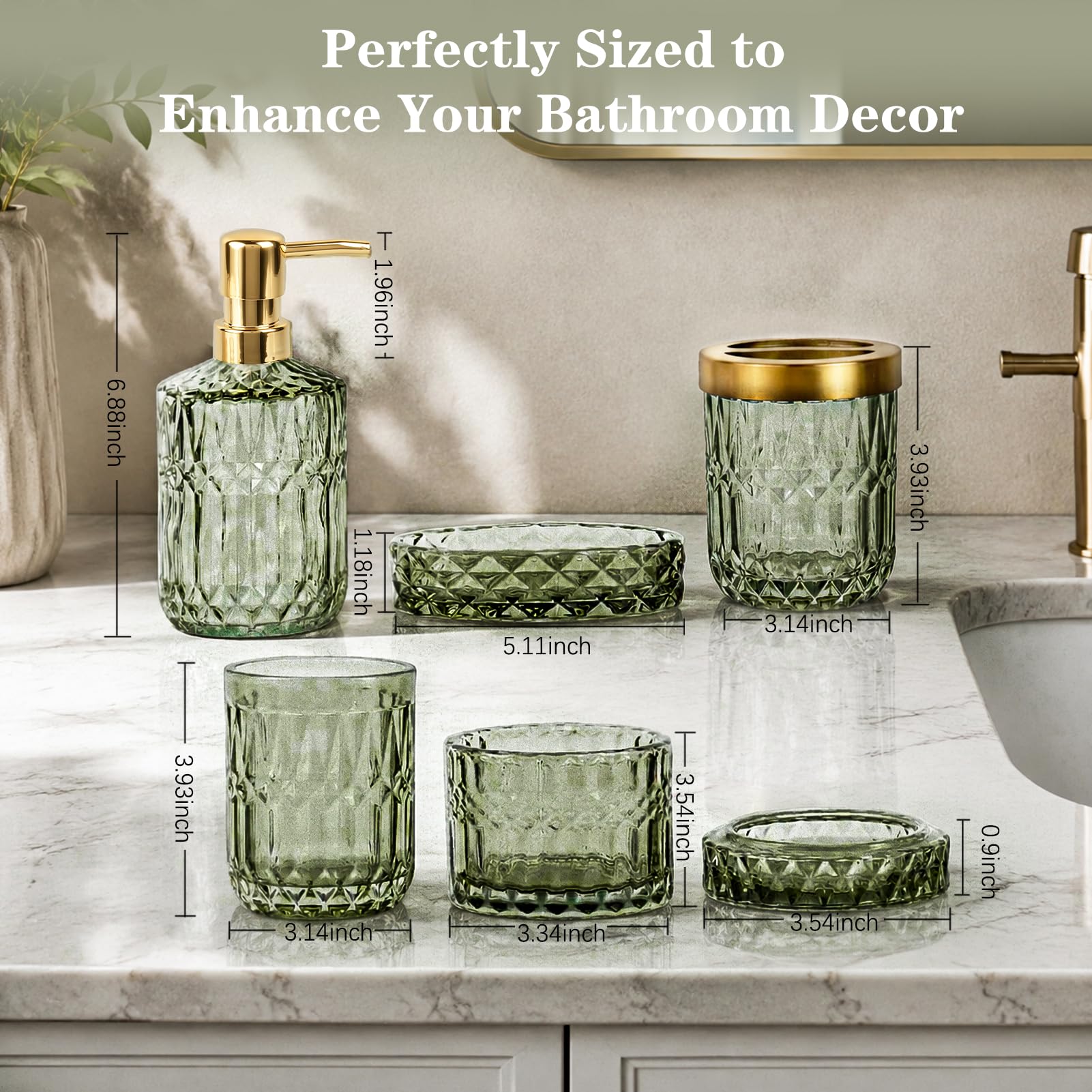Towoaafu styled bathroom vanity shot demonstrating decorative organization