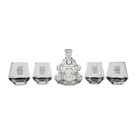 Toynk Brotherhood of Steel decanter front view showing helmet design and display appeal