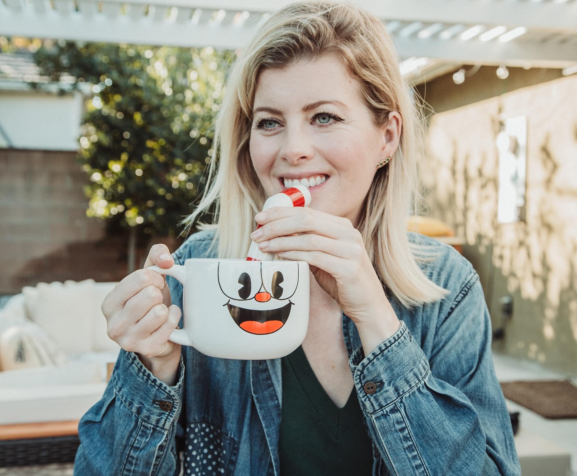 Toynk Cuphead lifestyle display on shelf showcases collectible and décor appeal