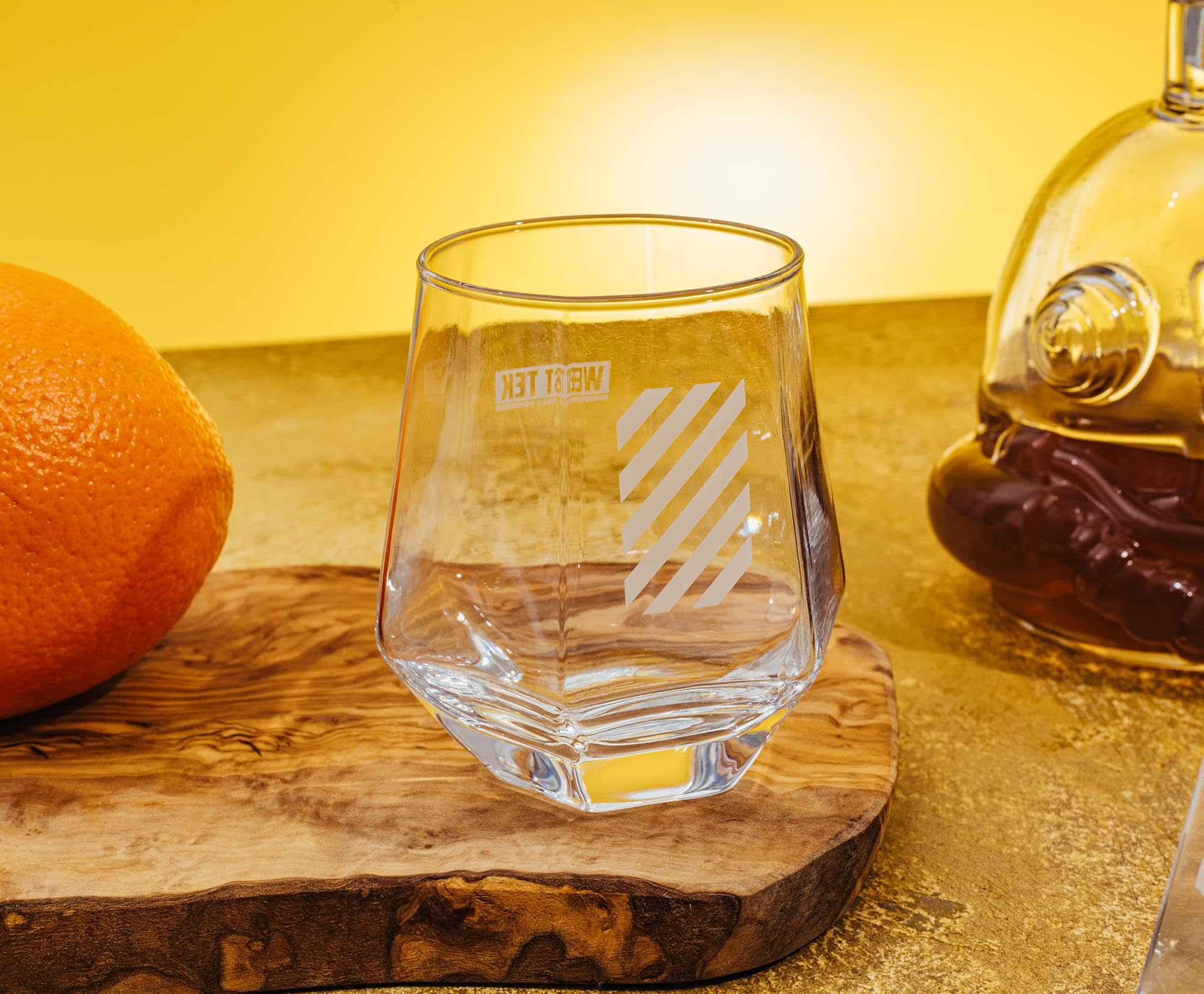 Toynk glasses arranged top-down showing matching set and consistent West Tek branding