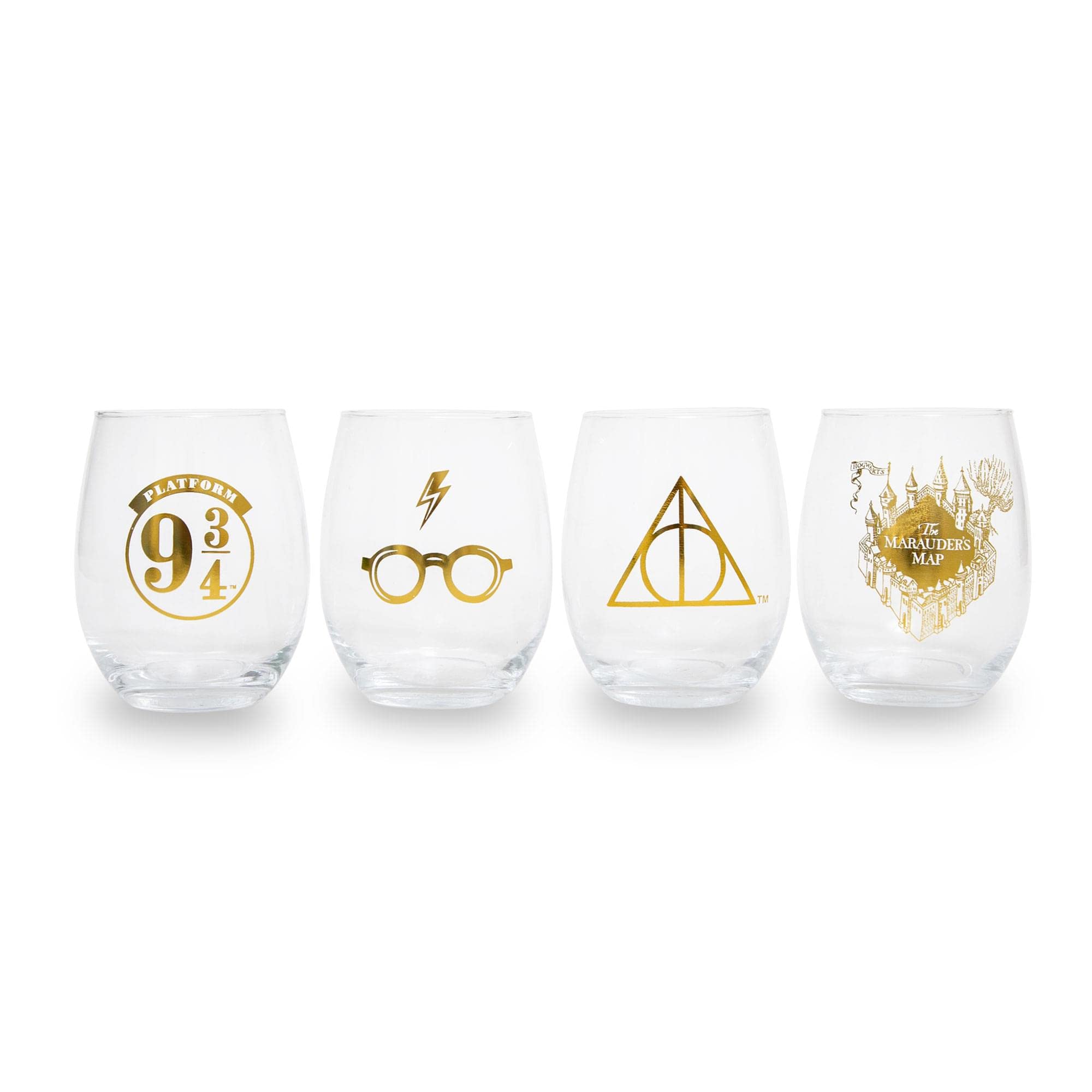 Toynk stemless glass front packaging showing set and benefit of official licensing