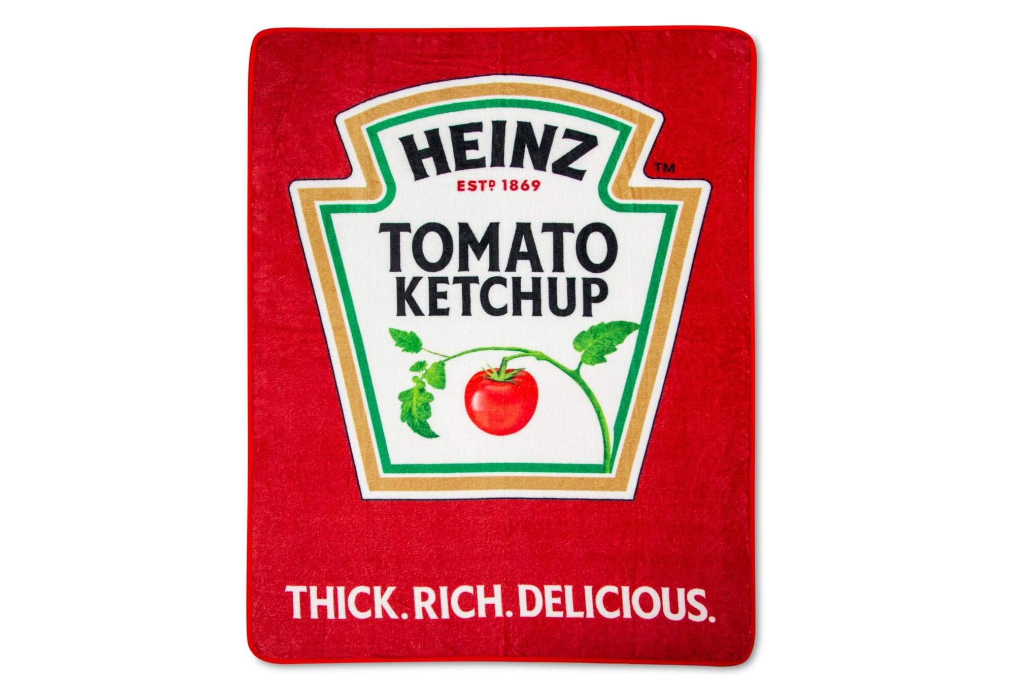 Toynk Heinz Ketchup throw front view showing bold logo and vibrant red color for instant style