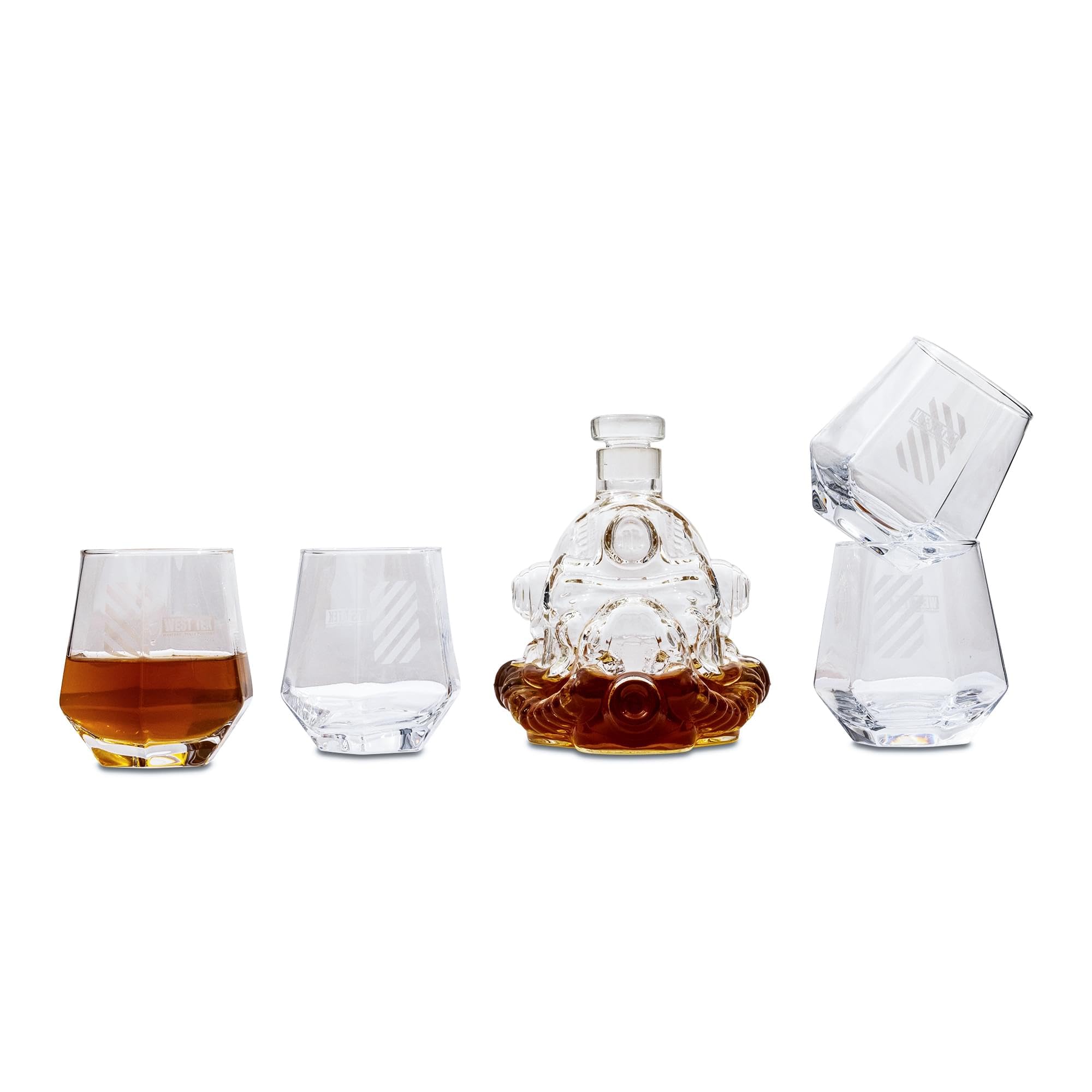 Toynk West Tek logo on glass emphasizing collectible branding and clear visibility