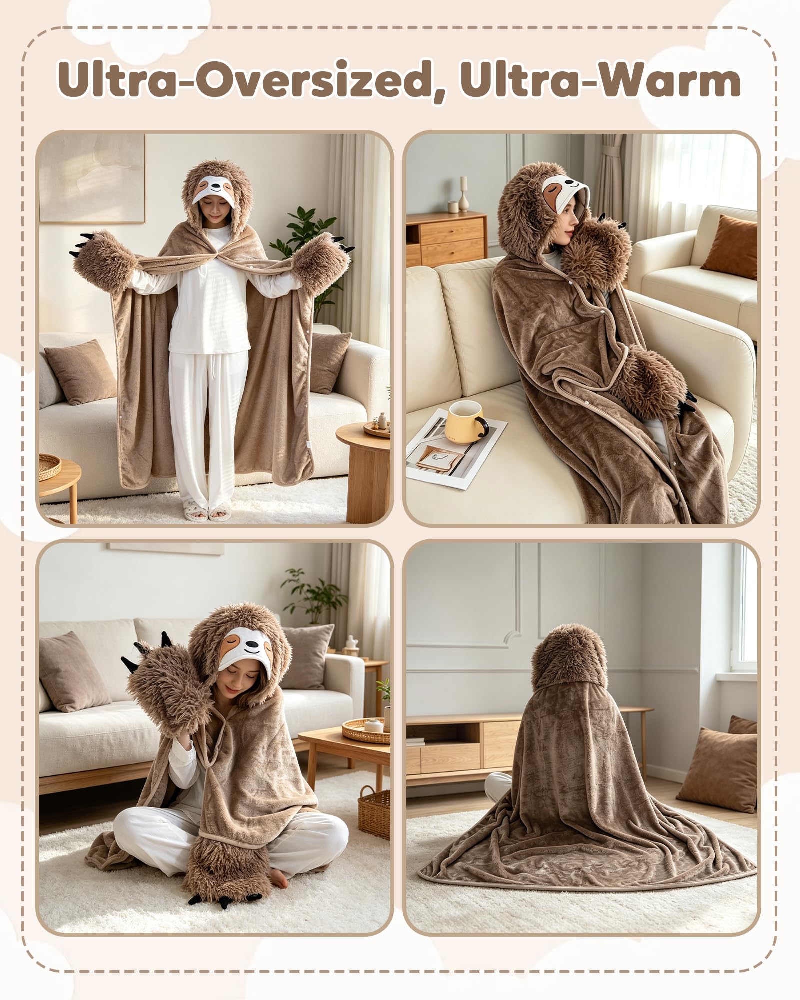 TOYSYM sloth blanket folded packaging style showing neat storage and gift-ready look