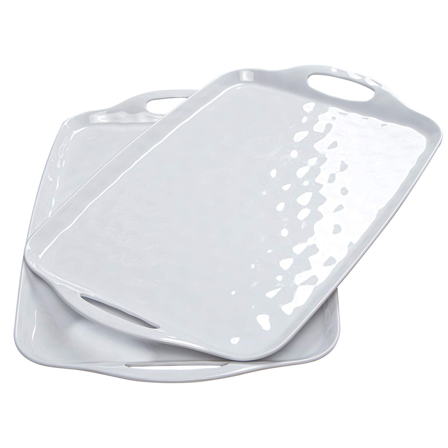 TP white serving trays front view showing clean presentation and durable finish