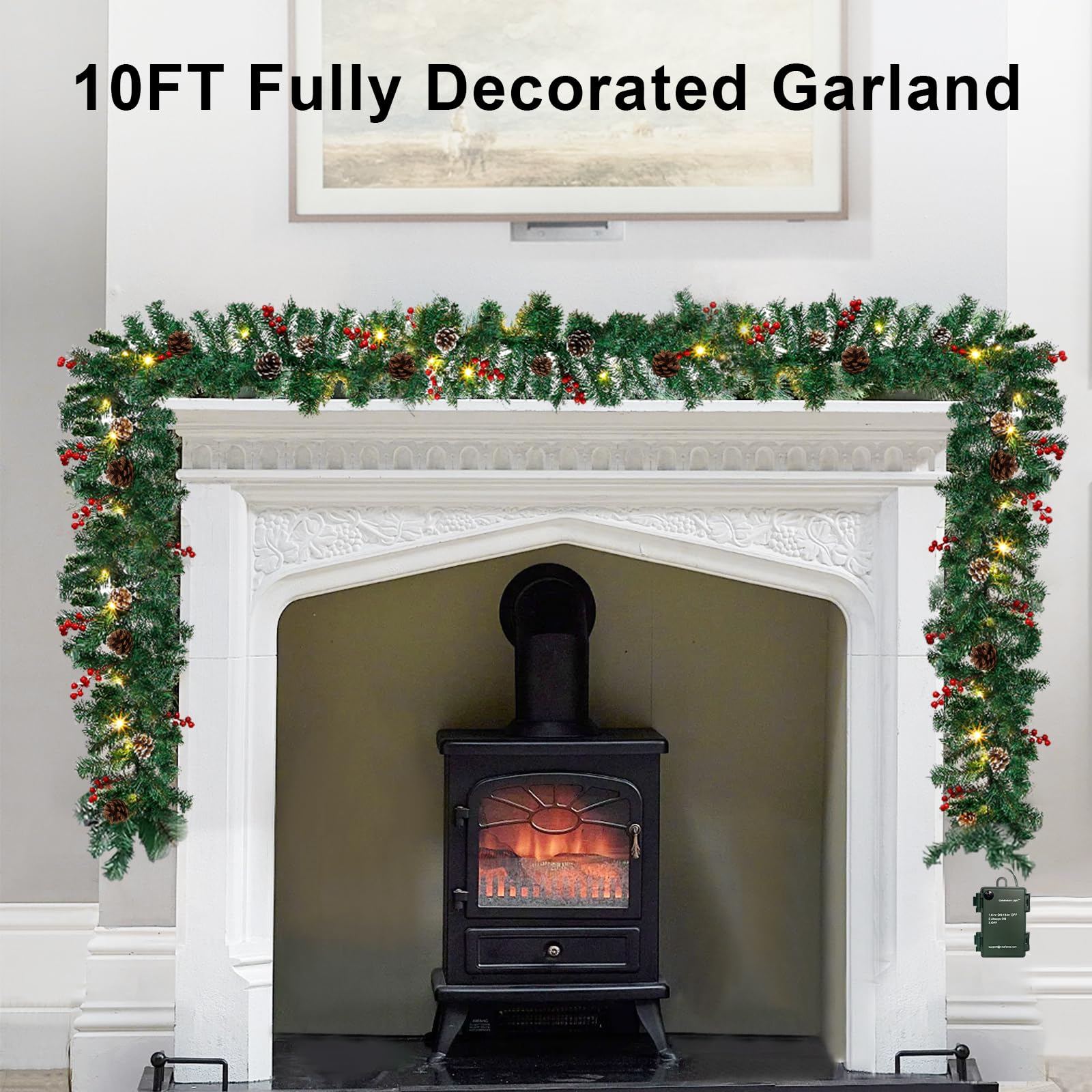 TQS garland red berries close-up highlighting realistic color and detail