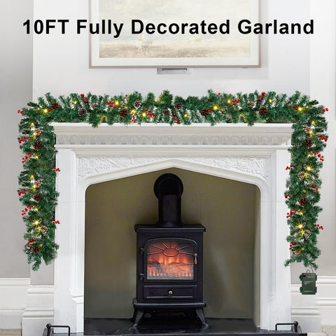 TQS garland red berries close-up highlighting realistic color and detail