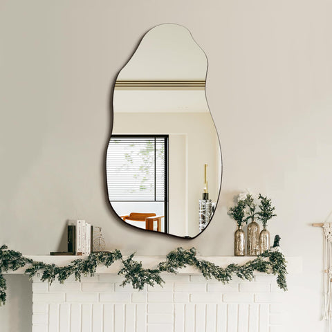TRAHOME mirror above vanity to show size and scale benefits