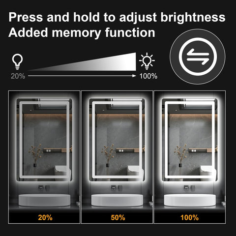 TRAHOME defogger indicator lit demonstrating steam-free mirror after shower benefit