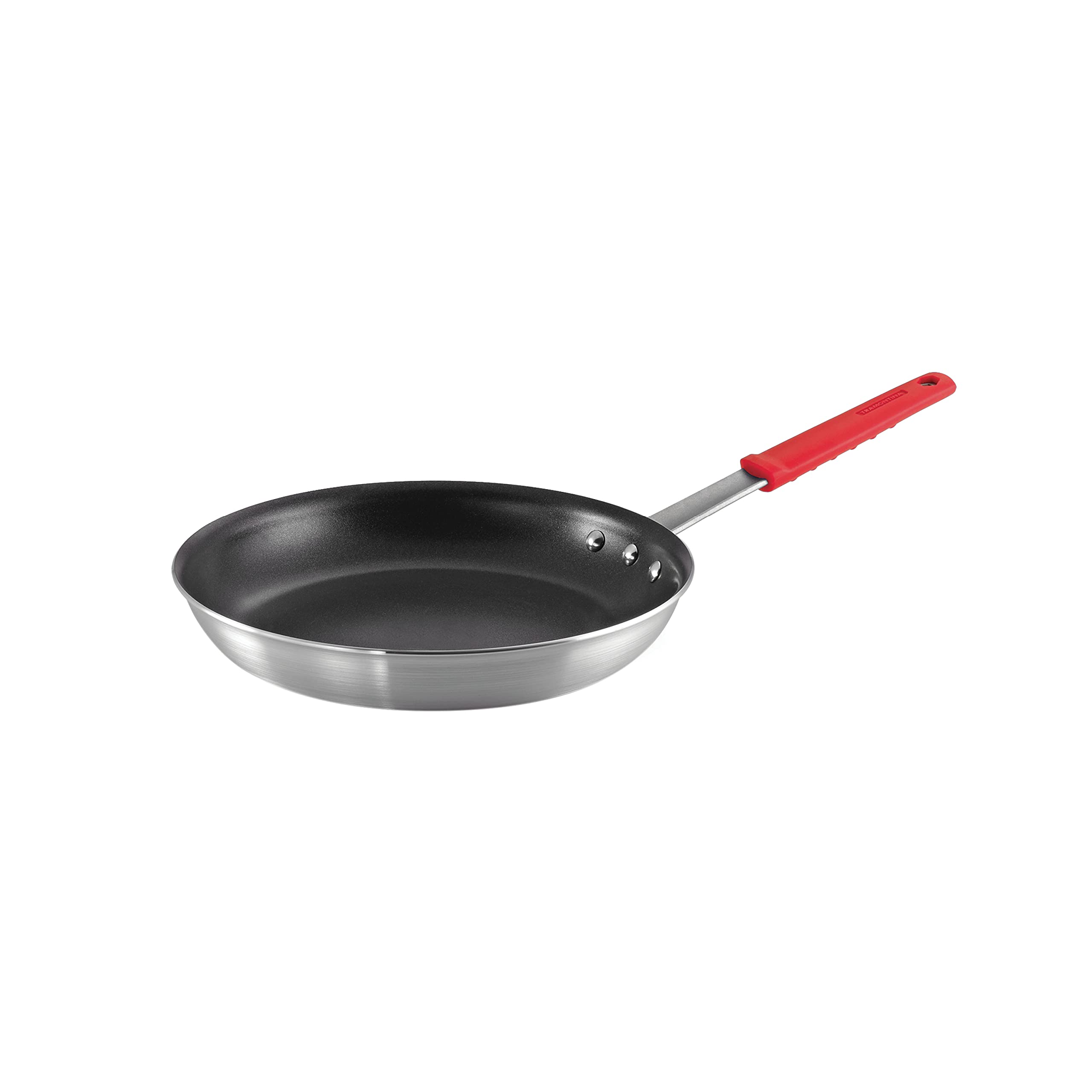 Tramontina 12-inch front view showing full cooking surface and rim benefit even heating