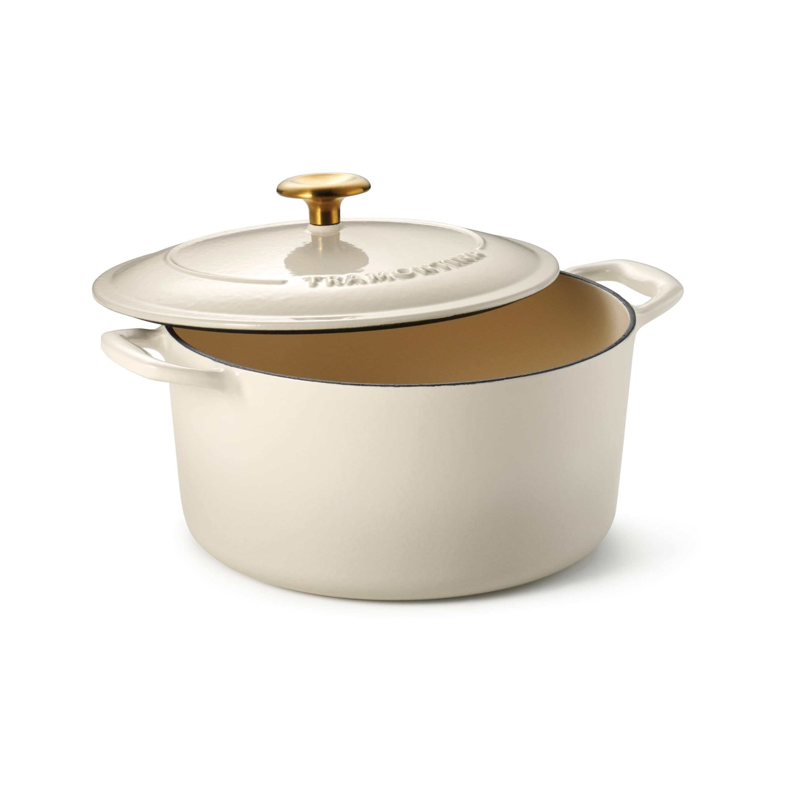 Tramontina Bestow front view showing elegant enamel finish and lid, durable and attractive