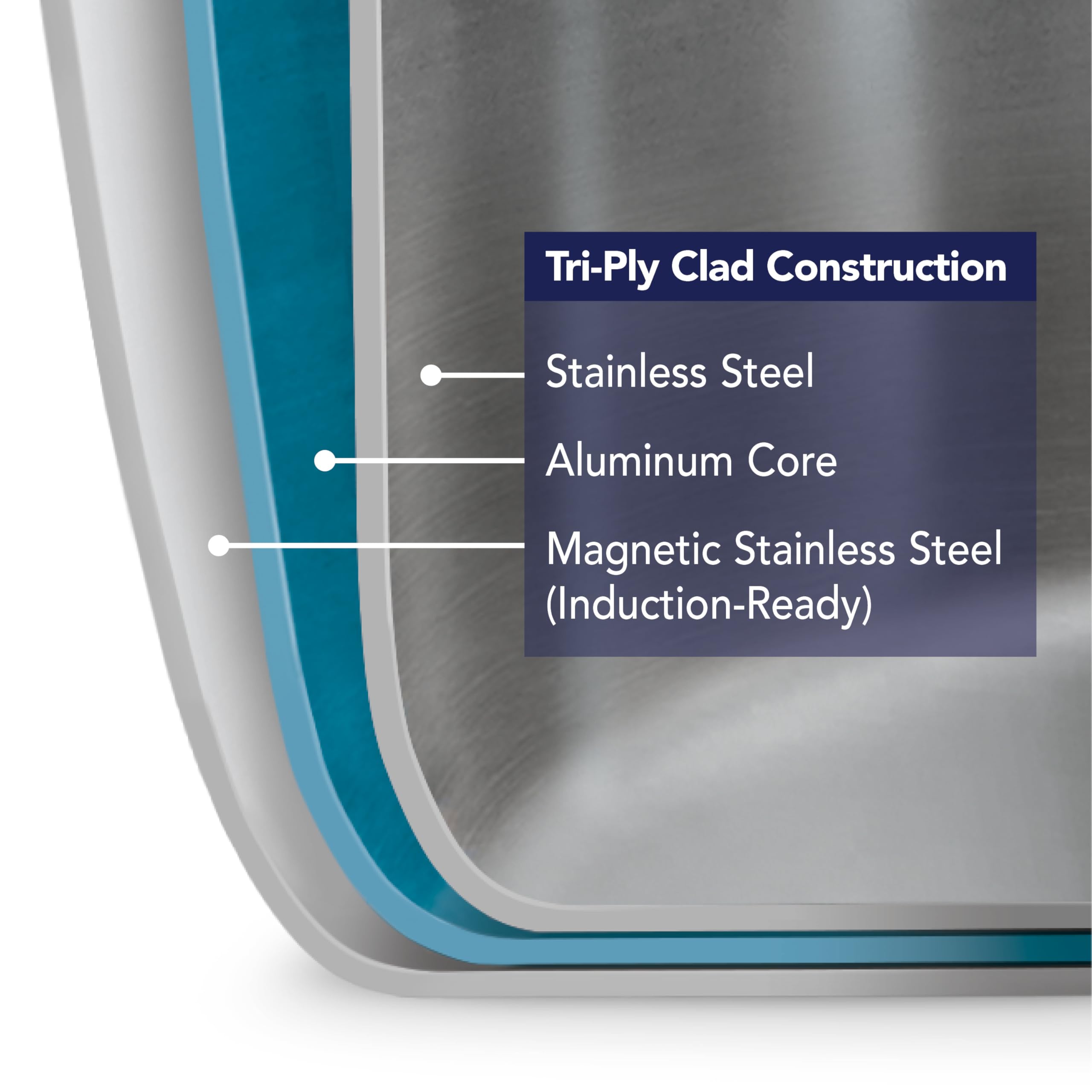 Tramontina size comparison with measuring cup showing the 2-quart capacity