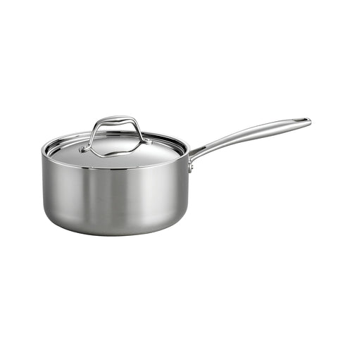 Tramontina 3-quart saucepan front view showing professional finish and capacity
