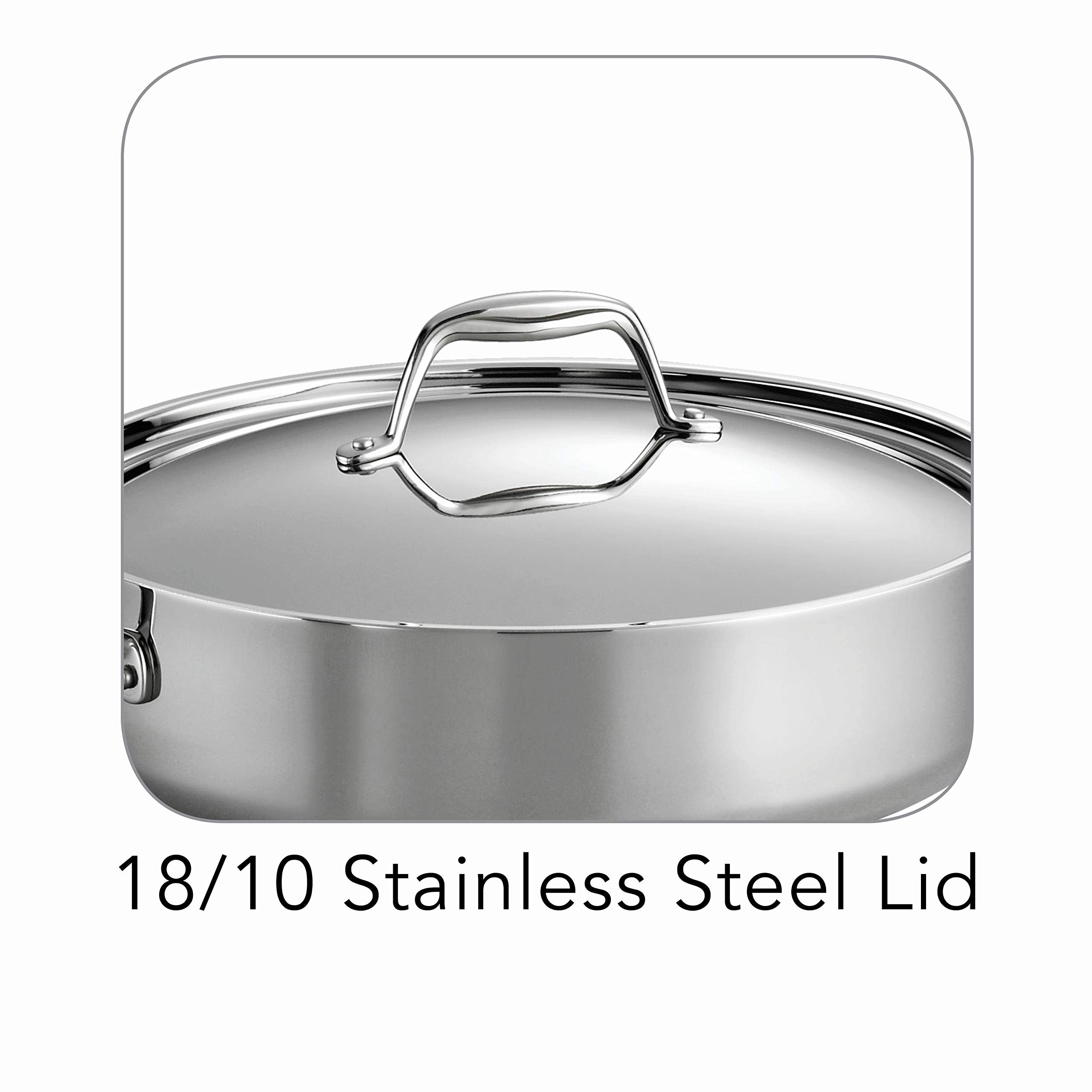 Tramontina sauté pan on stovetop searing vegetables demonstrating cooking control