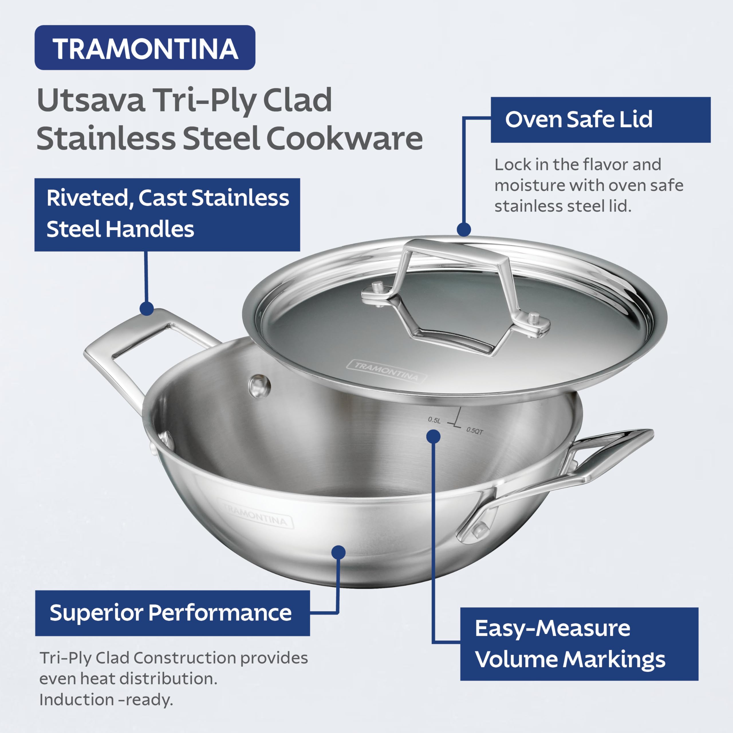 Tramontina Utsava satin interior closeup showing stain resistance and easy cleaning