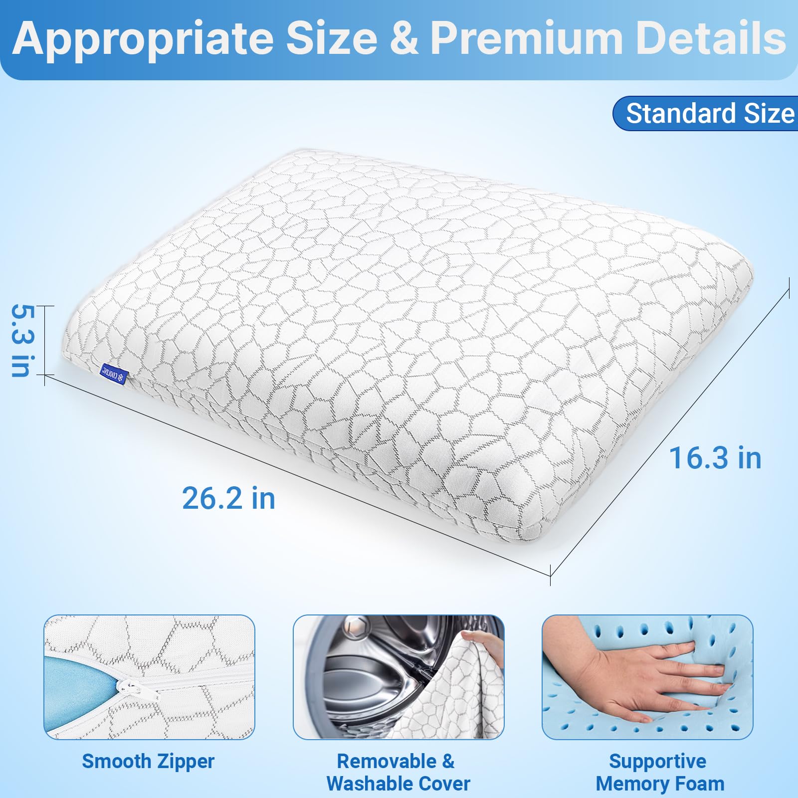 TranquilMoments close-up of perforated memory foam highlighting breathability benefit