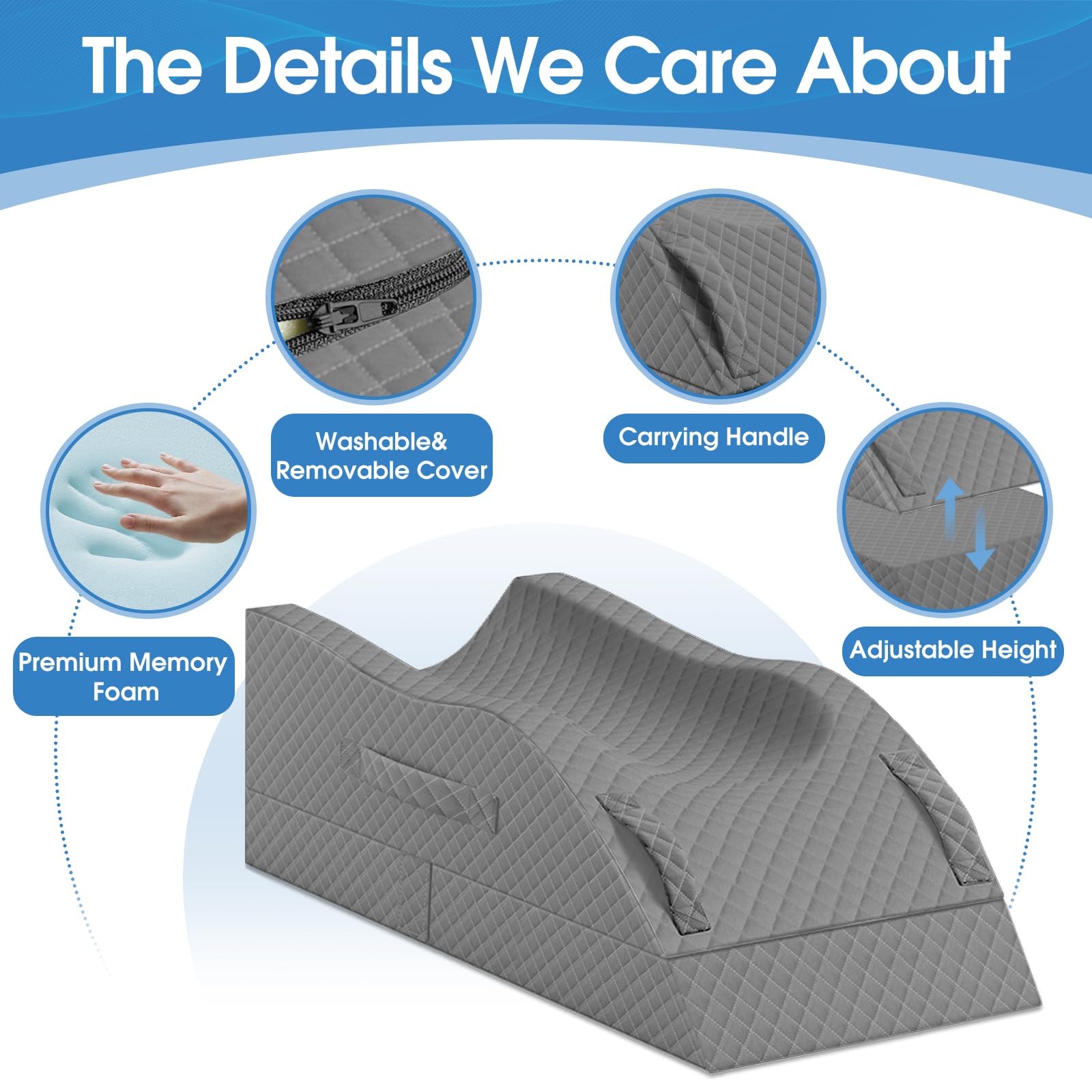 TranquilRelax in use on bed elevating legs to reduce swelling and discomfort