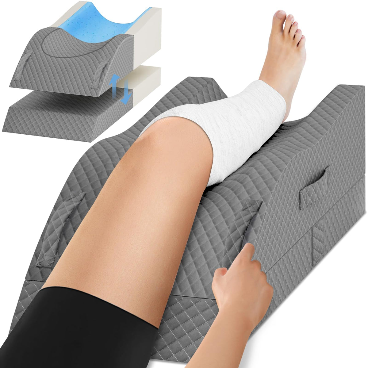 TranquilRelax front view showing full grey wedge and stable base for support