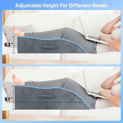 TranquilRelax wedge on bed demonstrating comfortable elevation for post-surgery rest