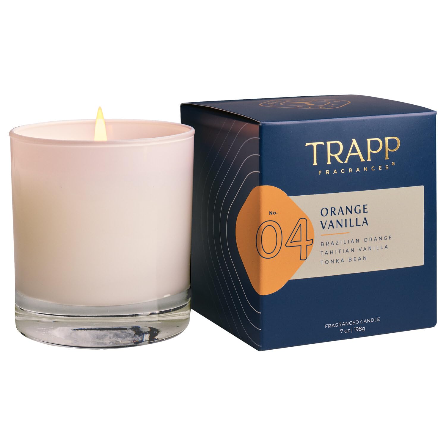 Trapp candle front packaging showing white glass and gift box, elegant presentation