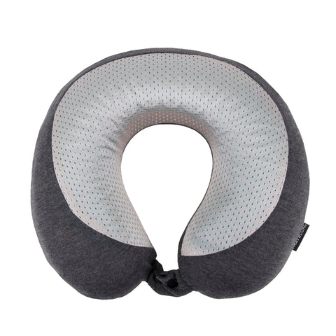 Travelon charcoal front view showing full U-shape and comfort benefit