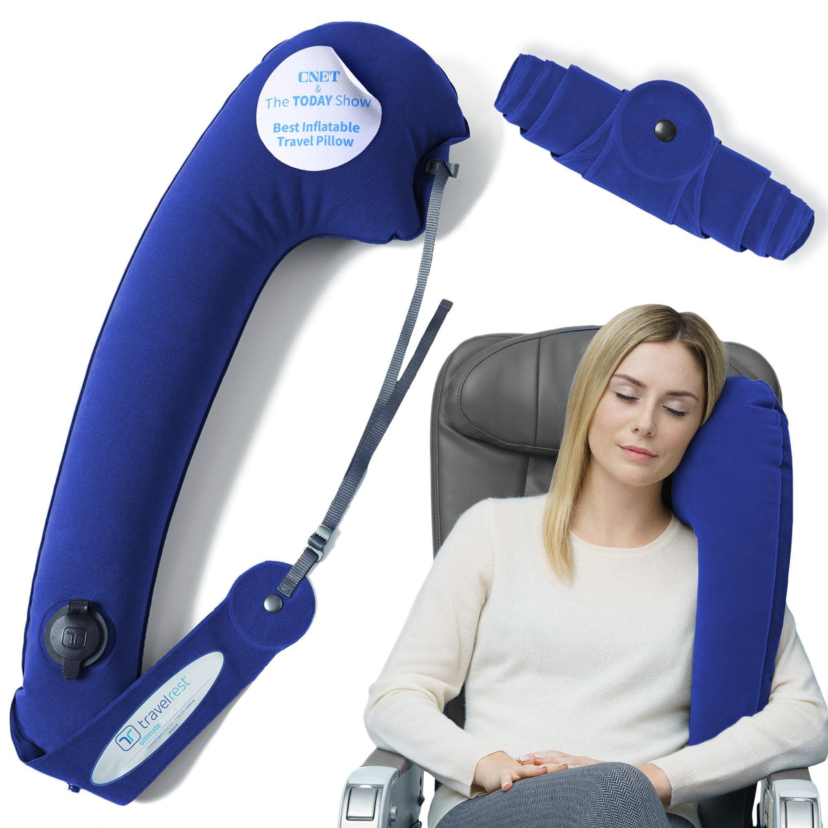 TRAVELREST front view showing ergonomic shape and immediate comfort