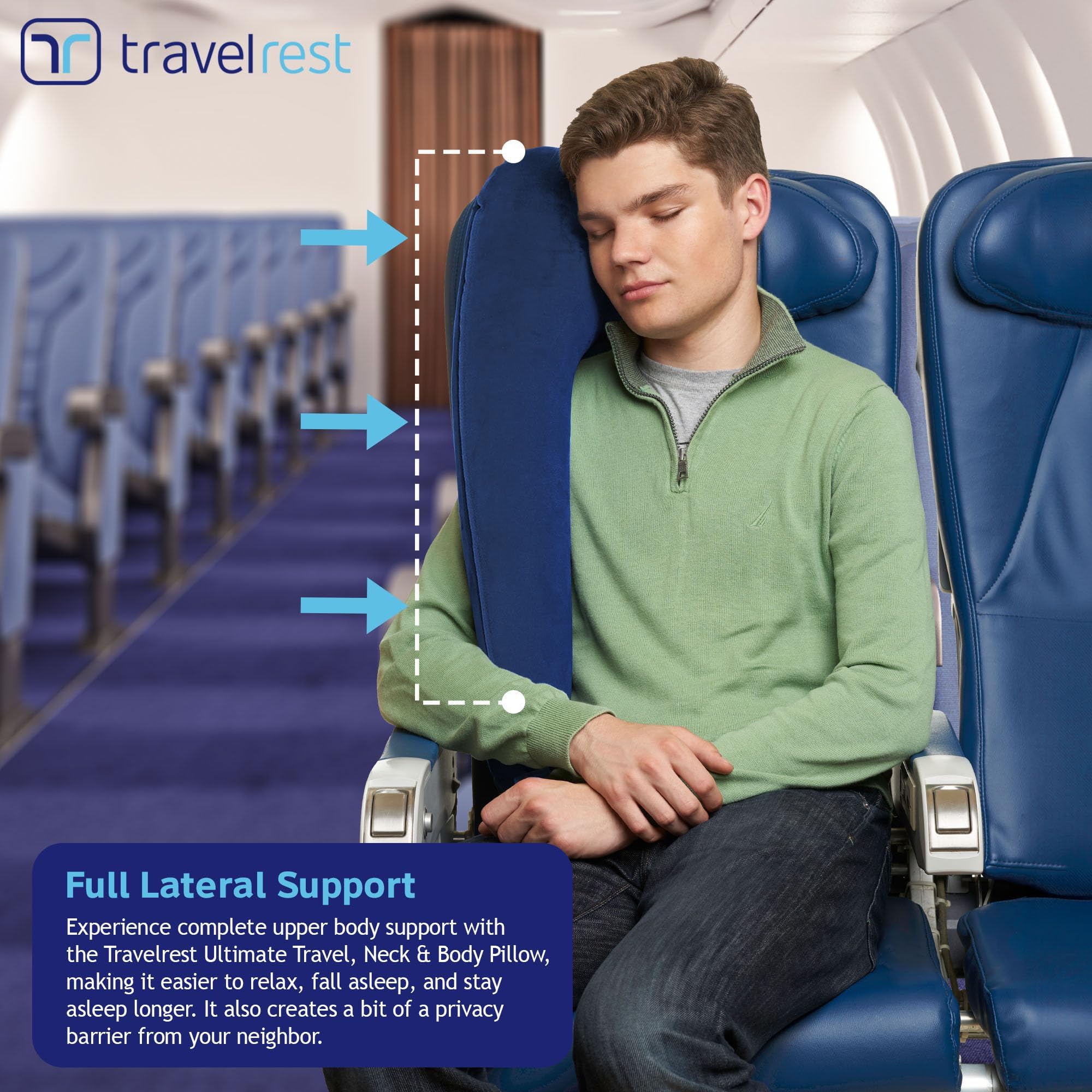TRAVELREST rolled and clipped to carry-on for compact travel storage